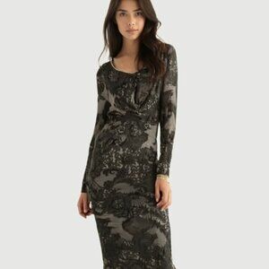 Ripe Maternity Black Lace Overlay Bodycon Dress - Size Medium GUC